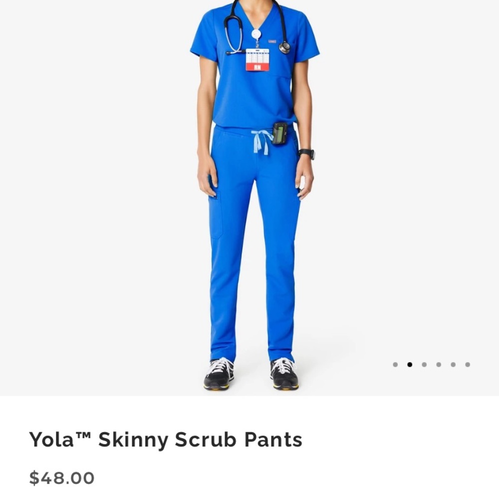 FIGS Yola Skinny Scrub Pants in Royal Blue